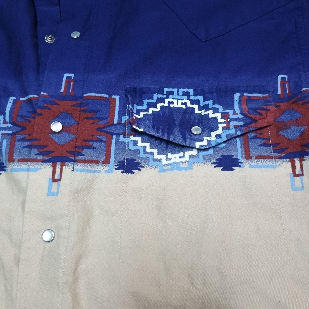 Cumberland Outfitters Western Aztec Purple Pearl Snap Button Down Shirt Large - Picture 2 of 6